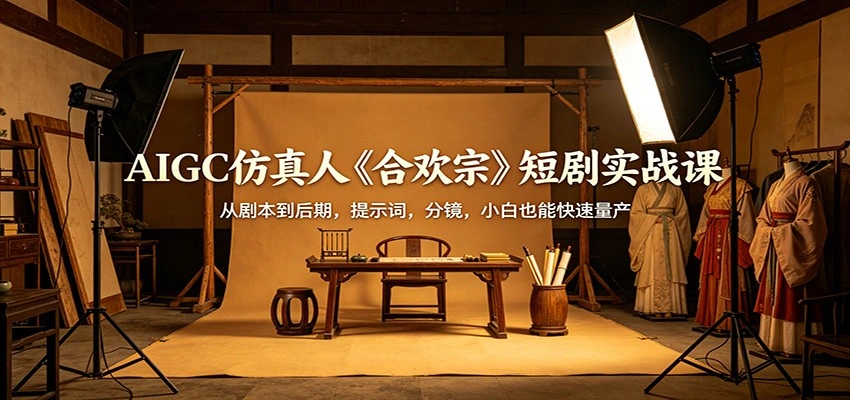 AIGC仿真人《合欢宗》短剧实战课：从剧本到后期，提示词，分镜，小白也能快速量产-科技美南博客